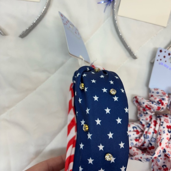 NWT bundle 4 Cat & Jack Star USA Patriotic 4th of July Headbands Red white blue - Picture 3 of 8